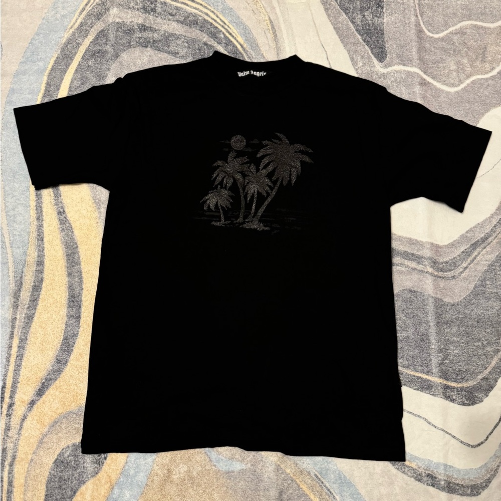 Palm Angels Palm Trees Black T-Shirt Size Large